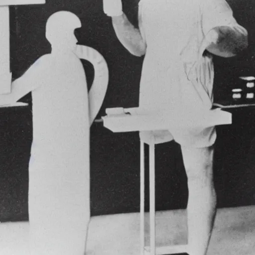 Image similar to Theory of Body Transfer as seen in an old medical instruction book, year 1920, photo taken in an archive lab