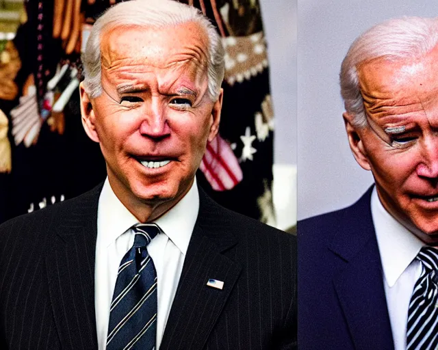 Image similar to president joe biden face to face with president joe biden, nikon 3 5 mm, photograph