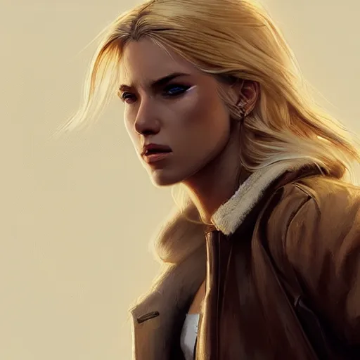 Prompt: hot looking blonde girl wearing jacket, light stubble, digital art, photorealistoc, art by greg rutkowski, hyperdetailed, western comic style, comic, comic style, sharp lineart, professional lighting, deviantart, artstation, trevor henderson, rossdtaws, cinematic, dramatic