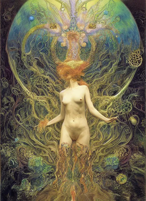 Image similar to abiogenesis, by ernst haeckel and john singer sargent and agostino arrivabene and joaquin sorolla