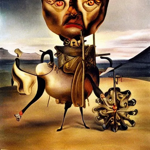 Prompt: lost chapter of dom quixote by salvador dali bunuel