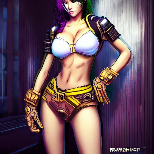 Image similar to a highly detailed portrait of Irine Meier cyberpunk 2027, fantasy, radiant, in the style of 1990's Manga