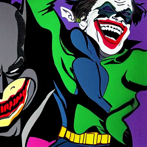 Image similar to batman dancing with the joker, highly detailed, digital art