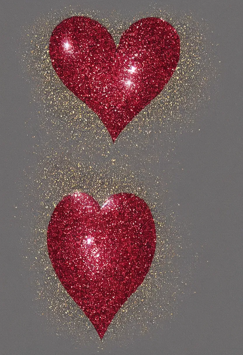 Image similar to high detailed painting of a heart on glitter, 8 k rendering