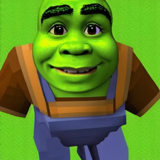 Prompt: shrek minecraft skin