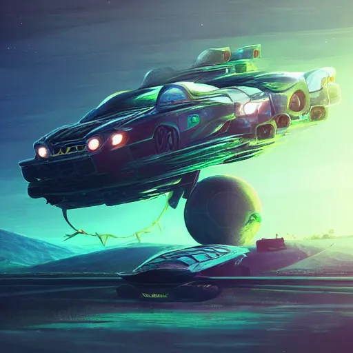 Image similar to solarpunk hovercar, clean energy, green technology, highway, sunny day, futurism, intricate, glow, highly detailed, digital painting, artstation, concept art, smooth, sharp focus, epic landscape, art by akihiko yoshida and tim mcburnie and anato finnstark