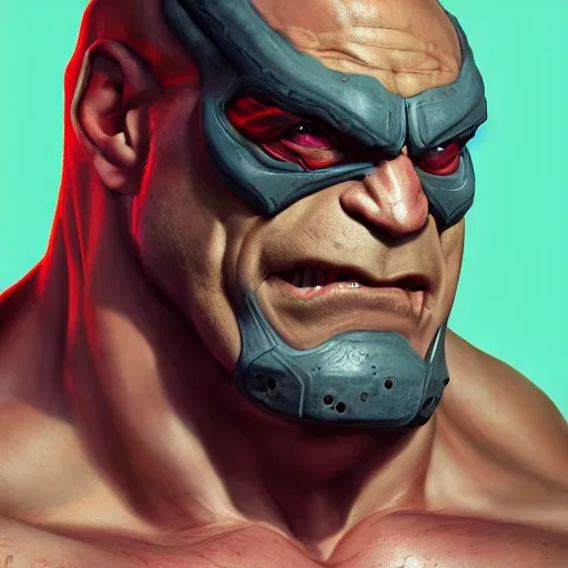 Prompt: bane as the hulk, au naturel, hyper detailed, digital art, trending in artstation, cinematic lighting, studio quality, smooth render, unreal engine 5 rendered, octane rendered, art style by klimt and nixeu and ian sprigger and wlop and krenz cushart