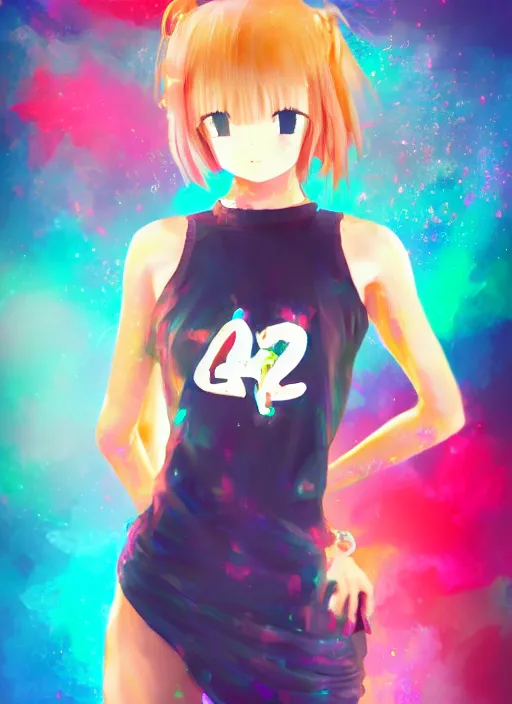 Image similar to a girl wearing thrifty clothing, very anime, trending artwork, 4 k, dynamic, anime painter studio, glitz pro