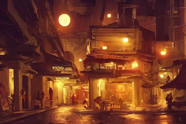 Prompt: “Painting of a Philippine city at night with pre-colonial Philippine architecture, hyperrealistic, cinematic lighting, detailed, concept art, artstation”