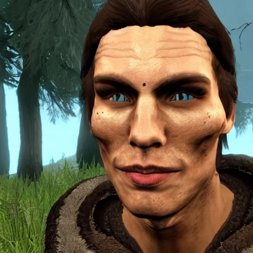 Prompt: a screenshot of youtuber Jerma as an npc in skyrim