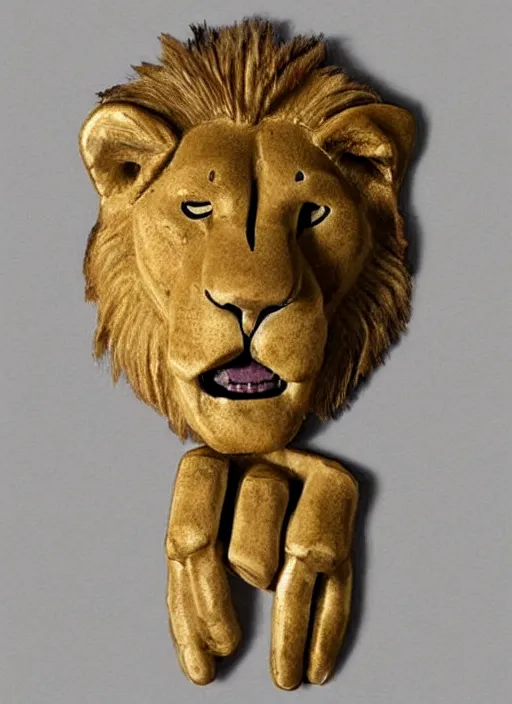 Prompt: lion in shape of hand