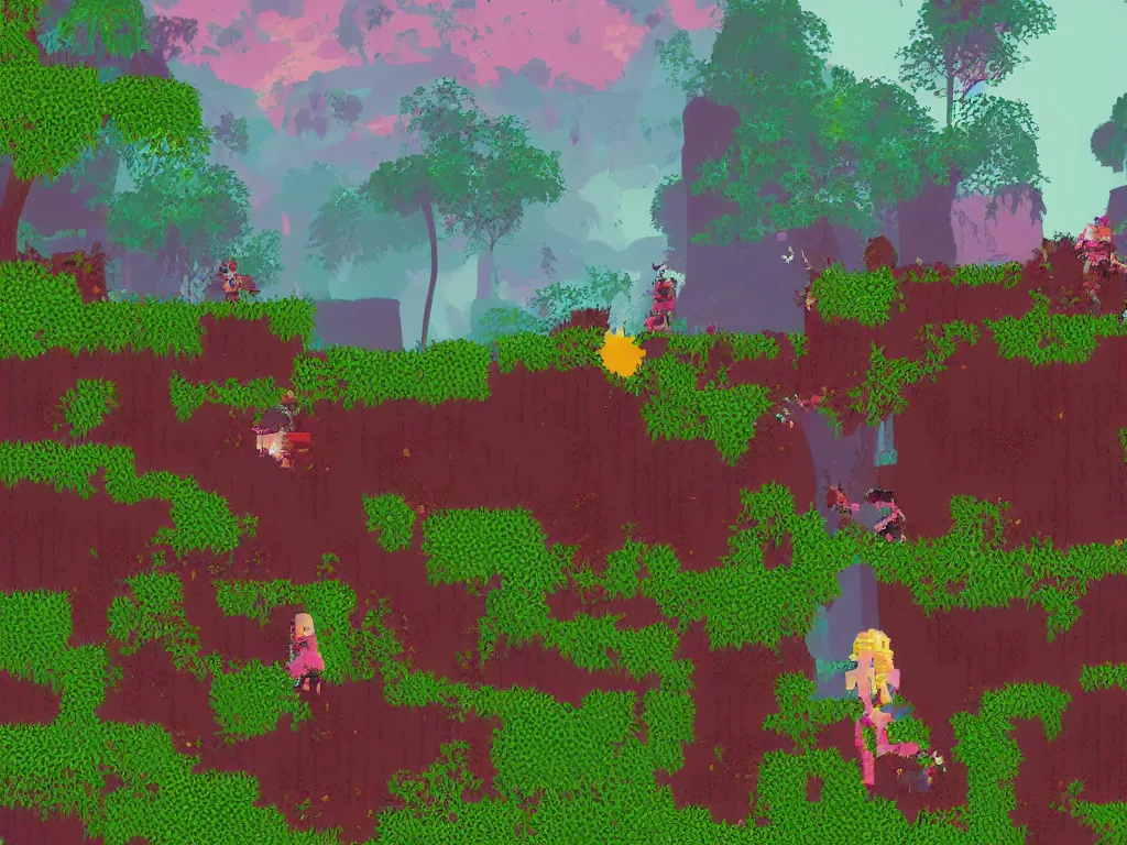 Image similar to Mandy 2018 as a PS1 game landscape