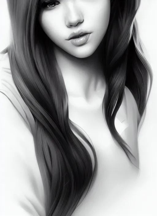 Prompt: a portrait of a pretty young lady by artgerm