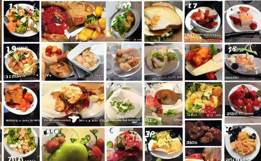 Image similar to a timeline of pictures of food that i ate next to a graph of blood sugar values