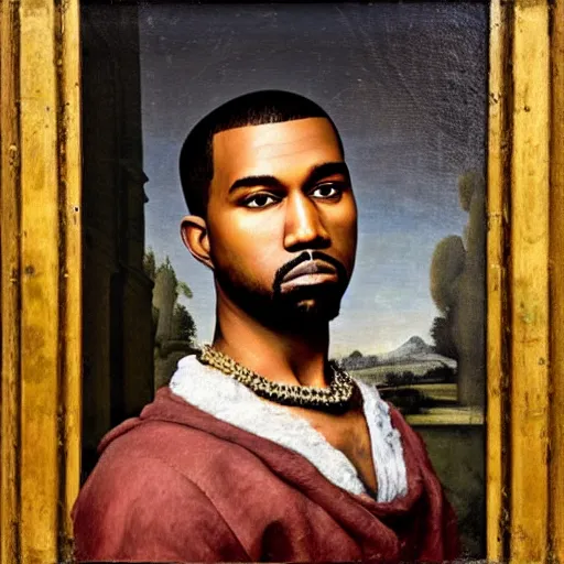 Image similar to A Renaissance portrait painting of Kanye West