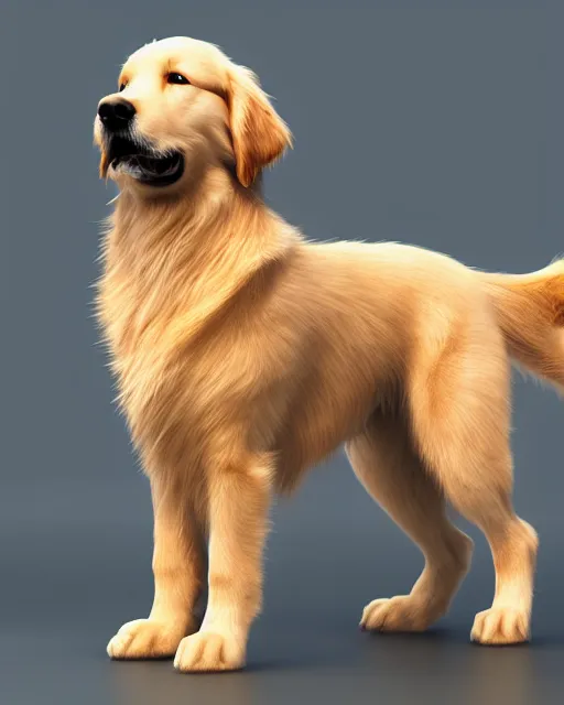 Prompt: super cute dog golden retriever, hyper realism, cinematic, volumetric lighting, intricate complexity, extremely detailed,