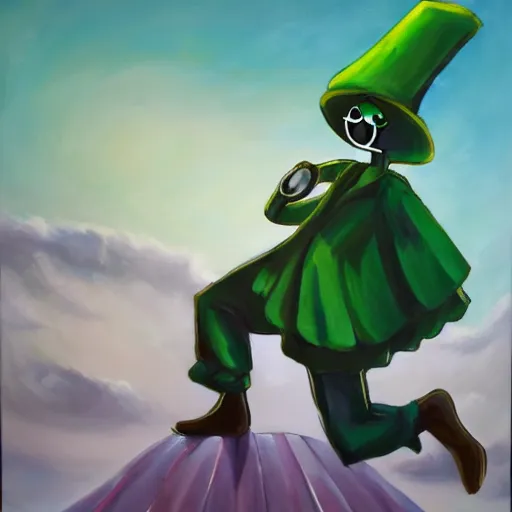 Prompt: a very elegant oil painting of ralsei from deltarune, oil painting, full body, smooth paint, magician, furry, underground, undertale