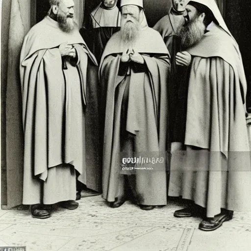 Image similar to cardinal - bishops that looks like breton monks rasputin in apostolic palace in vatican in 1 9 0 0