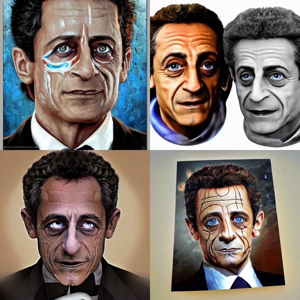 Prompt: portrait of Nicolas Sarkozy in the role of a living dead in the style of world of warcraft, detailed