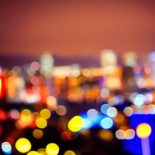 Prompt: bokeh Nightlights over vegas