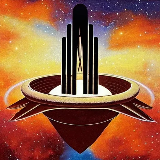 Prompt: planets in space, poster, album art, cover art, fantasy, queen, journey, starship band