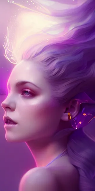 Image similar to magic by charlie bowater and anna dittmann and artgerm and clemens ascher, intricate, elegant, purple and yellow and white and blue mist, highly detailed, dramatic lighting, sharp focus, octane render, trending on artstation, artstationhd, artstationhq, unreal engine, 4 k, 8 k