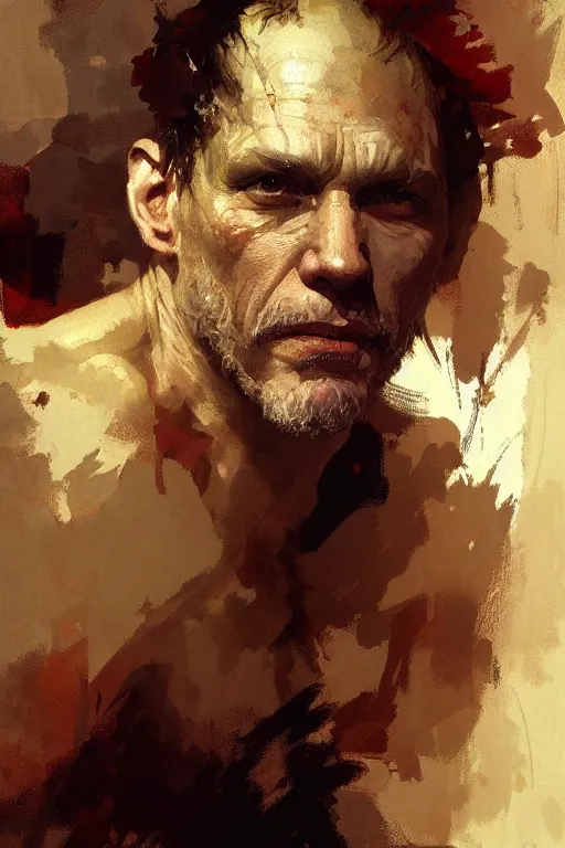 Image similar to john malkovich portrait dnd, painting by gaston bussiere, craig mullins, greg rutkowski, yoji shinkawa