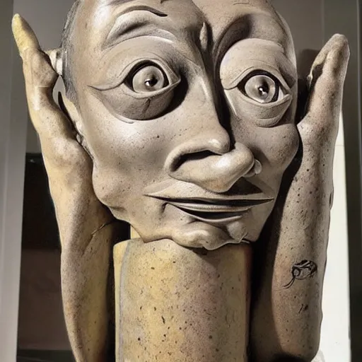 Prompt: Surrealist sculpture of Salvador Dali