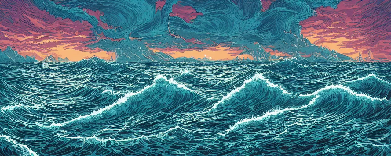 Image similar to the sea by dan mumford