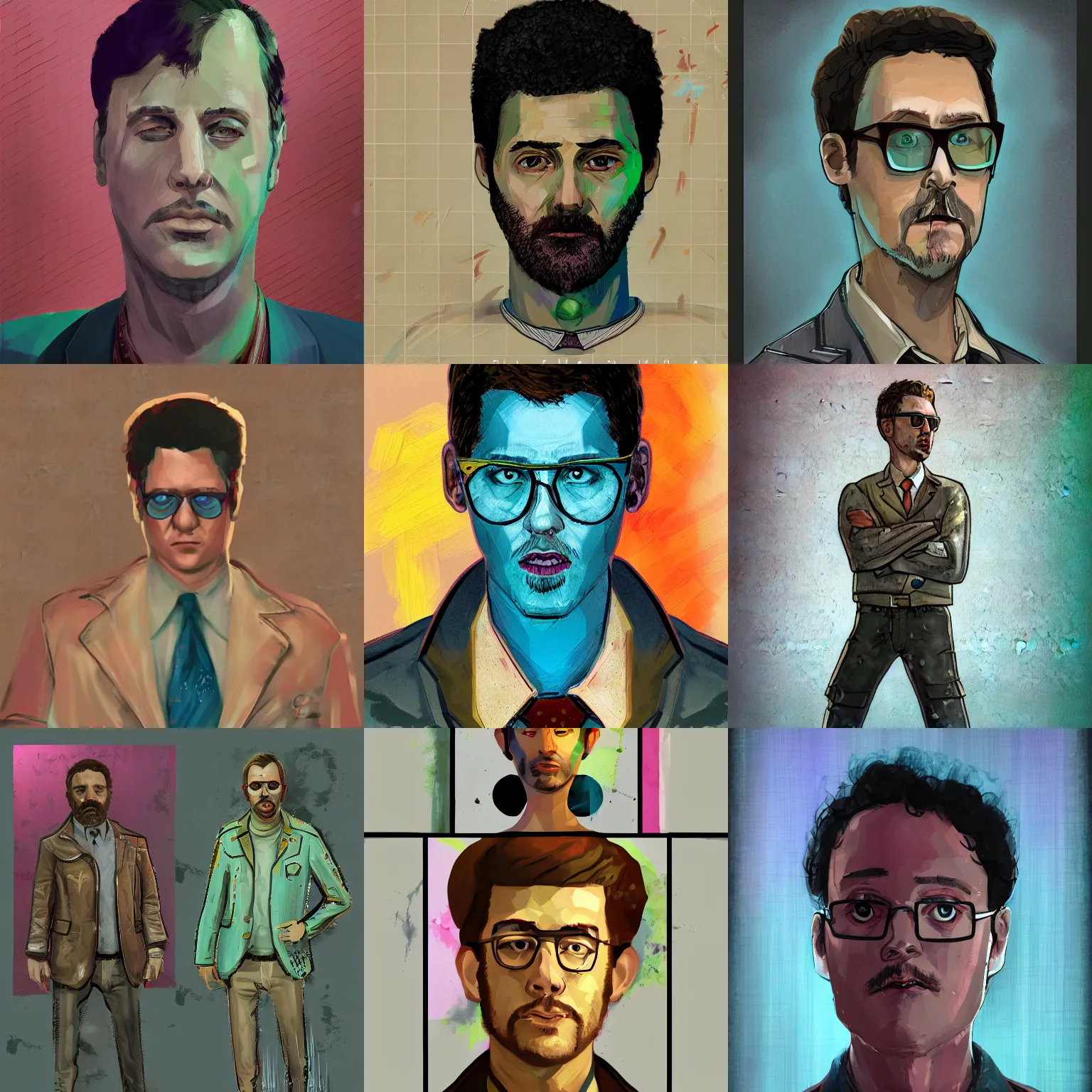 Prompt: disco elysium character portrait, abstract expressionism