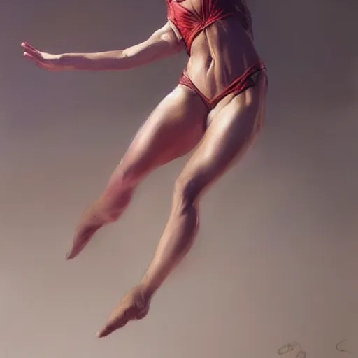 Image similar to oil painting dancer woman, with dancer men herb rose, by greg rutkowski, artstation