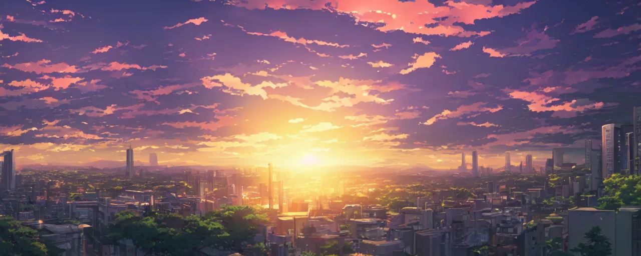 Anime sunset HD wallpapers | Pxfuel