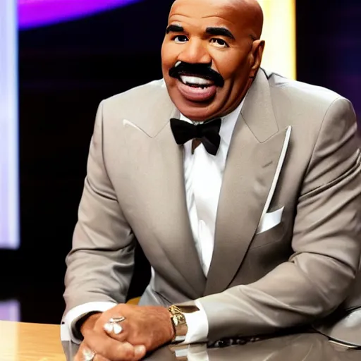 Image similar to Steve Harvey happily editing Wikipedia