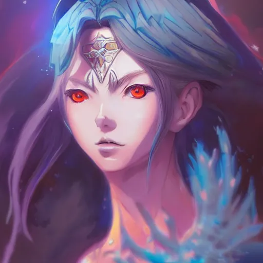 Image similar to anime portrait of Aphrodite as a shaman yedi using dark force to eliminate trump as an anime antagonist by Stanley Artgerm Lau, WLOP, Rossdraws, James Jean, Andrei Riabovitchev, Marc Simonetti, and Sakimichan, trending on artstation