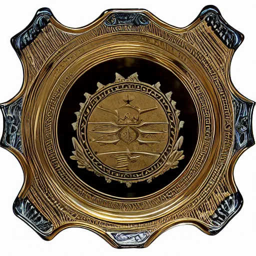 Prompt: commander ceremonial plate