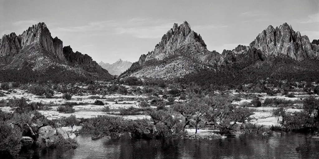 Image similar to the surface of an alient world award winning photography by ansel adams