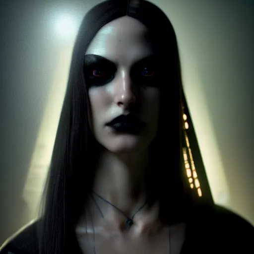 Prompt: photographic portrait of a stunningly beautiful gothic cyberpunk android female in soft dreamy light at sunset, god rays, contemporary fashion shoot, by edward robert hughes, annie leibovitz and steve mccurry, david lazar, jimmy nelsson, breathtaking, 8 k resolution, extremely detailed, beautiful, establishing shot, artistic, hyperrealistic, beautiful face, octane render