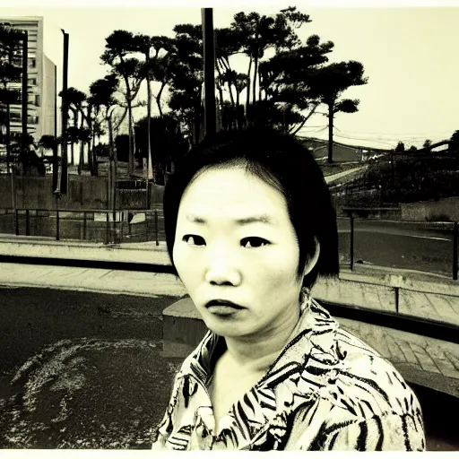 Prompt: a portrait of a character in a scenic environment by Daidō Moriyama