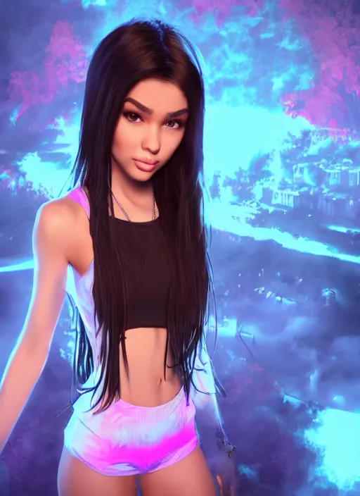 Image similar to Madison Beer as a video game character, digital art, unreal engine, unreal engine render, blender render, render, 4k, coherent