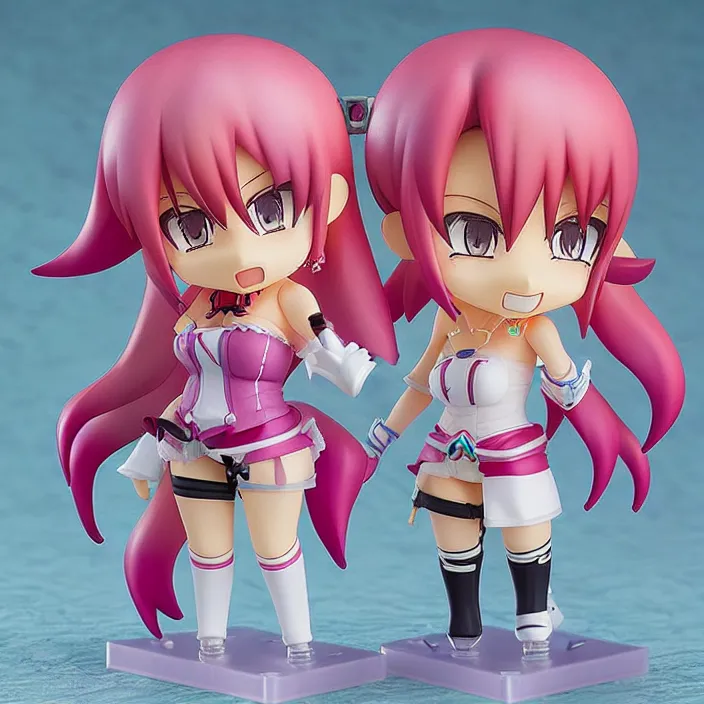 Prompt: An anime Nendoroid of Jinx from league of legends, figurine, detailed product photo
