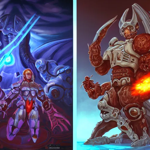 Image similar to semi realistic phantasy star iii : generations of doom game screen battle rendered by stanley artgem and studio ghibli, portrait, artstation,, rpgmaker