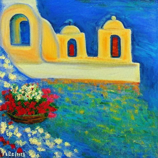 Santorini in the style of Monet | Stable Diffusion | OpenArt