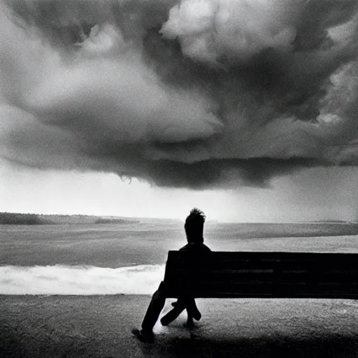 Image similar to person talking to a stormy cloud by Trent Parke, clean, detailed, Magnum photos