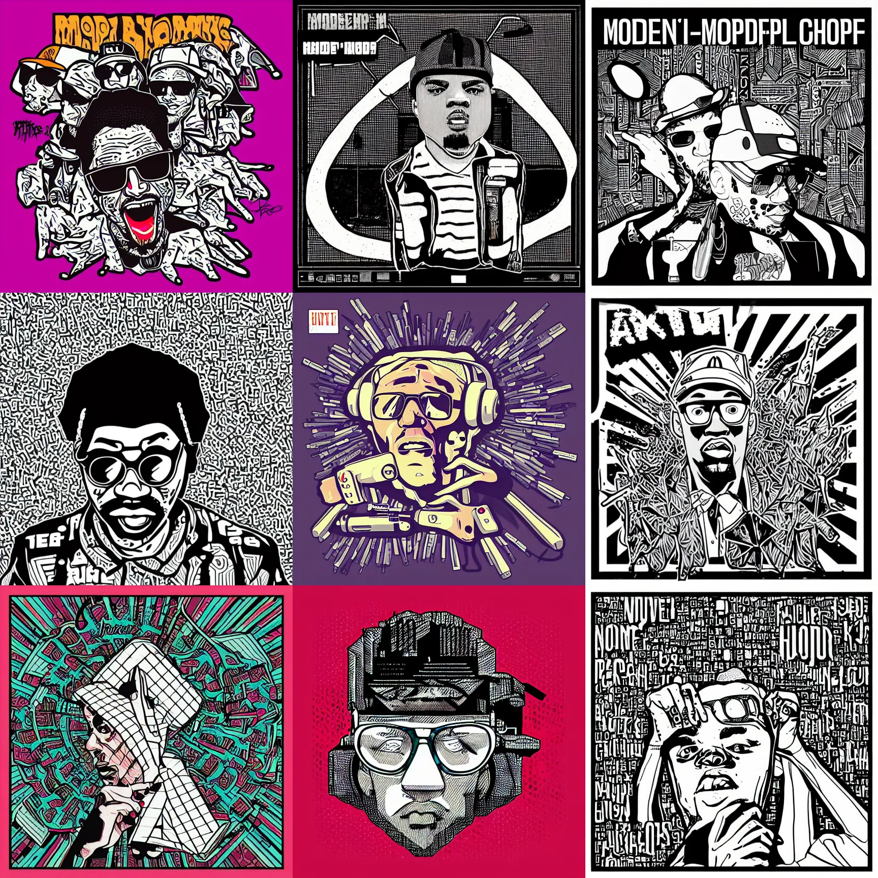 Prompt: modern hip - hop album art cover, pen & pixel style, funny