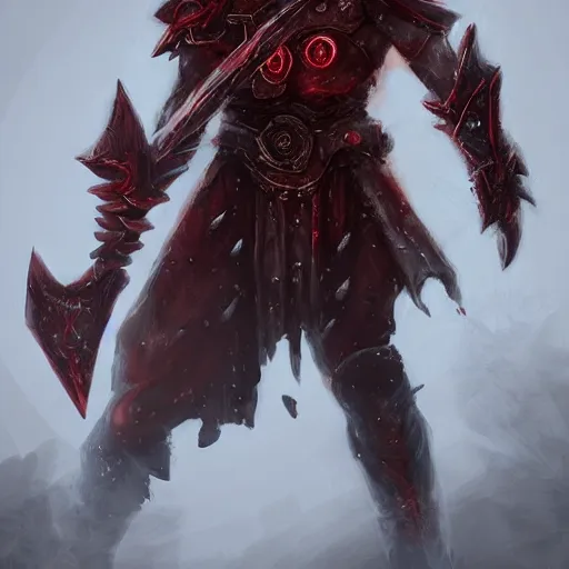 Prompt: ((((Ares the God of war)))), red theme, bloody battlefield, weapons and armors, Dota 2 hero, hearthstone art style, epic fantasy style art, fantasy epic digital art, epic fantasy card game art