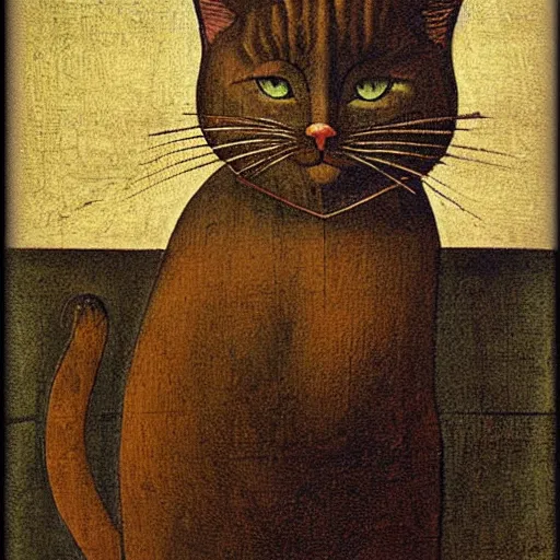 Image similar to cat by leonard da vinci