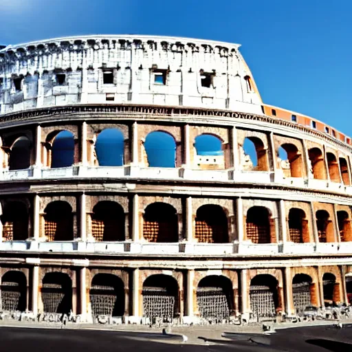 Image similar to Roma's coliseum in the middle of the city of Paris, highly detailed