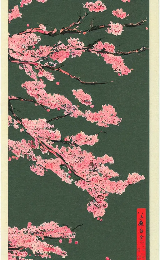 Prompt: by akio watanabe, manga art, cherry blossoms falling from top, trading card front