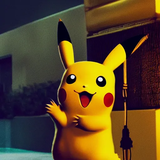 Image similar to pikachu in the matrix, 4k photograph