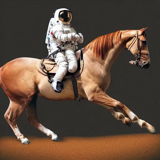 Image similar to a photo of an astronaut riding a horse